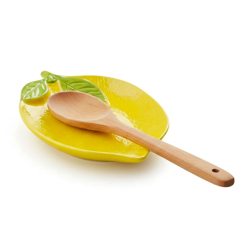 Lemon Ceramic Spoon Rest Heat Resistant Kitchen Serving Plate Bowl For Stove Top HX6C