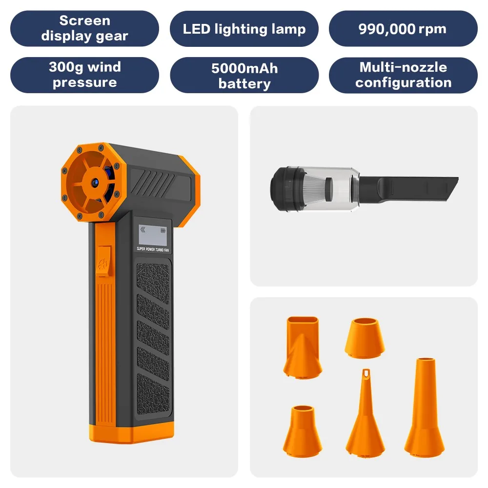 

P30 990000RPM Hurricane Dust Blower Wireless Compressed Air Duster High-speed Violent Fan 4-Speed Adjustable Turbo Jet Blower