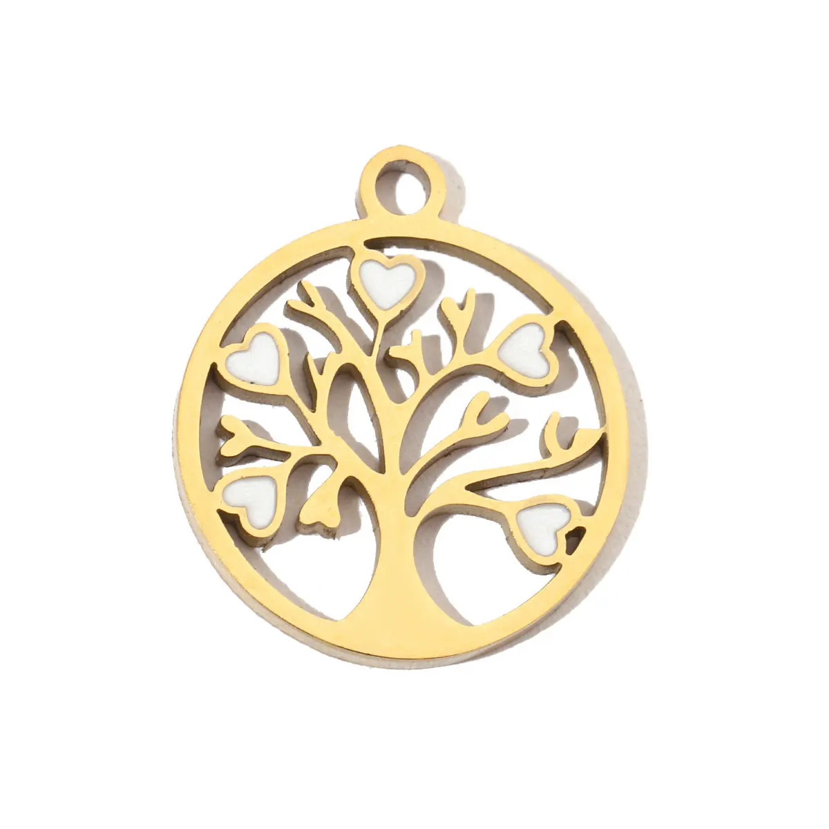 3pcs/Lot Steel 14K Gold Color Enamel Life Tree DIY Earrings Charms Female Star Eye Neaclace Pendant For Jewelry Making