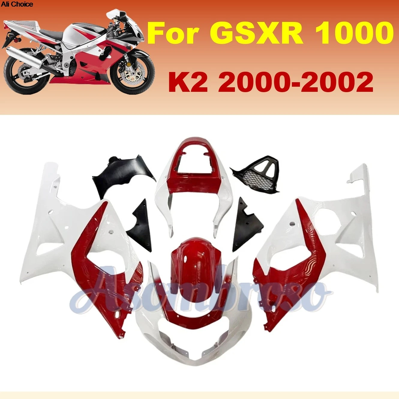 Komplettes ABS-Spritzguss-Verkleidungskit für GSXR1000 2000 2001 2002 GSX1000R K1 K2 GSXR 1000 Motorradteile Verkleidung