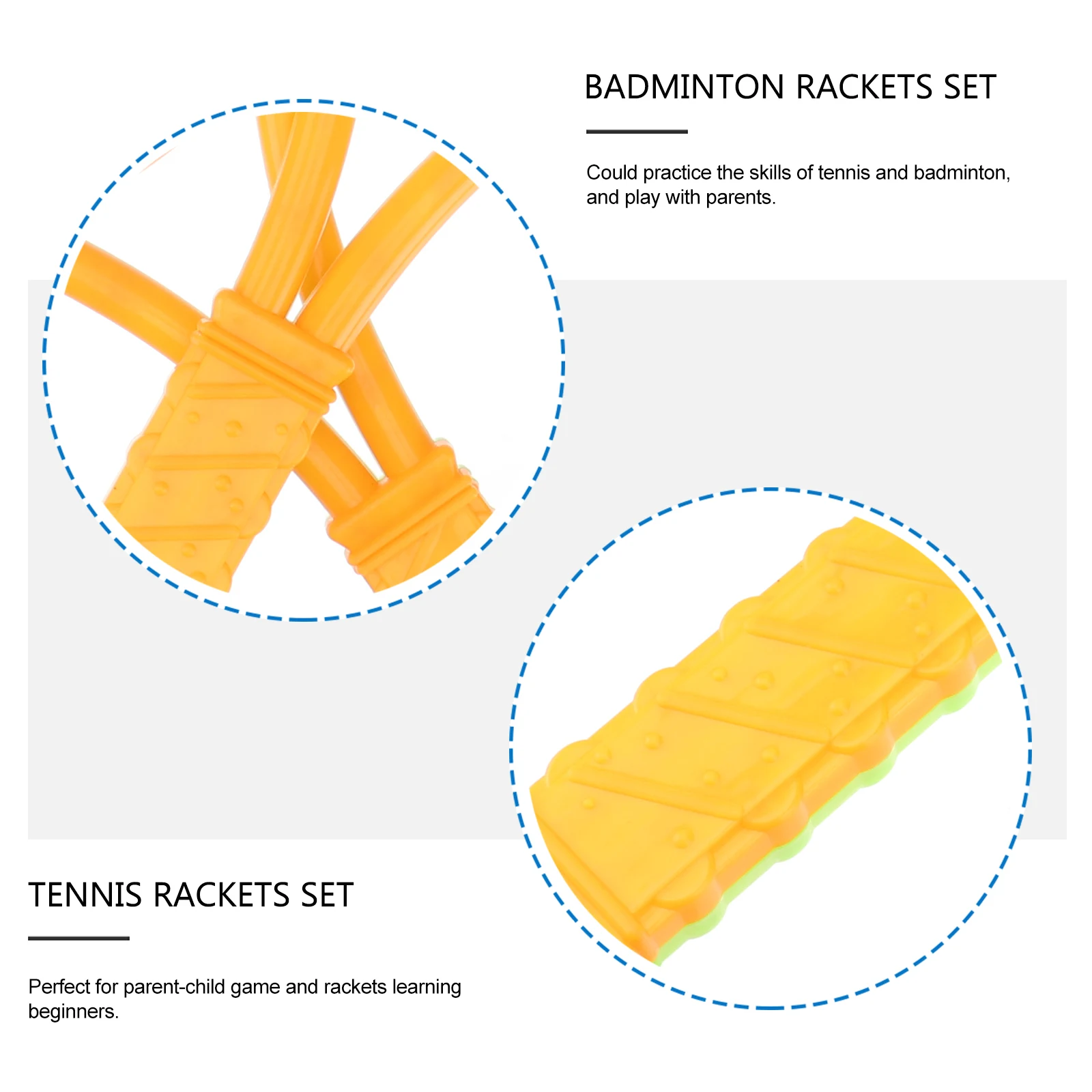 

2Pcs Tennis Badminton Racket Set Balls Each Lightweight ABS Material Outdoor Sports Toy Children Beginners Parent Child