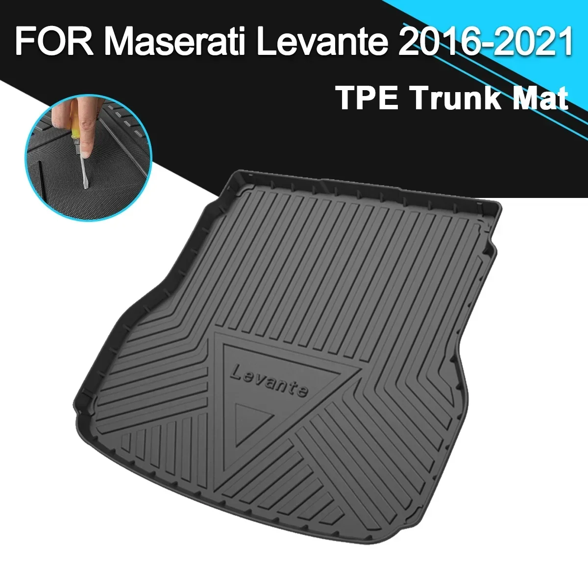 

Car Rear Trunk Cover Mat Rubber TPE Waterproof Non-Slip Cargo Liner Accessories For Maserati Levante 2016-2021