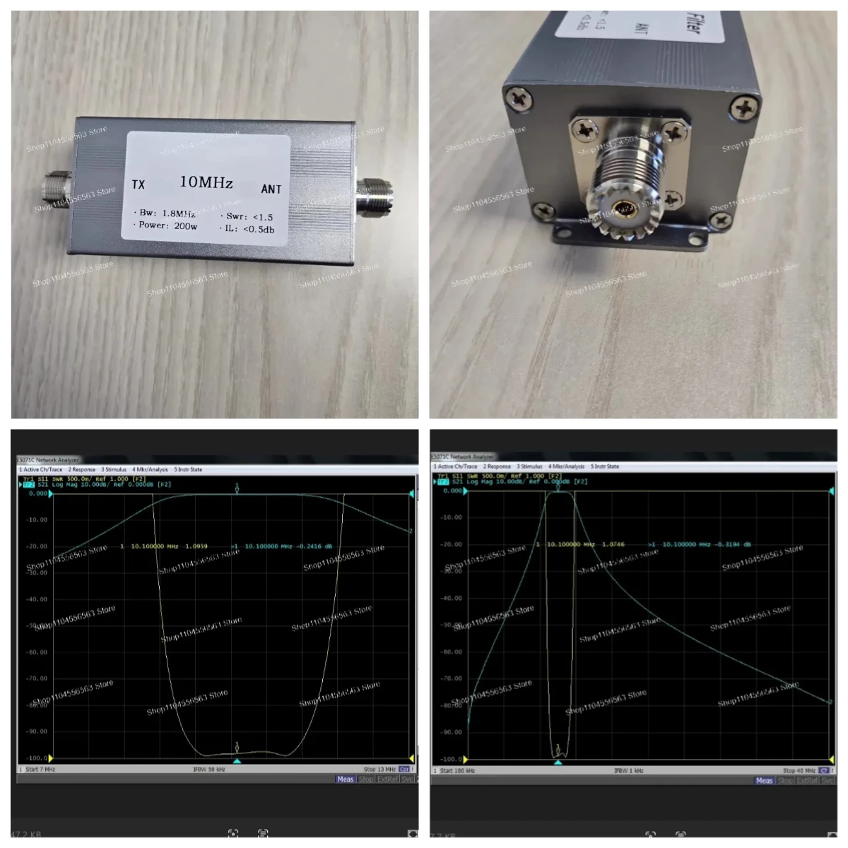 Band Pass Filter M Female 1.5-30MHz 200W Interference Rejection Harmonic Suppression for HF Transceiver