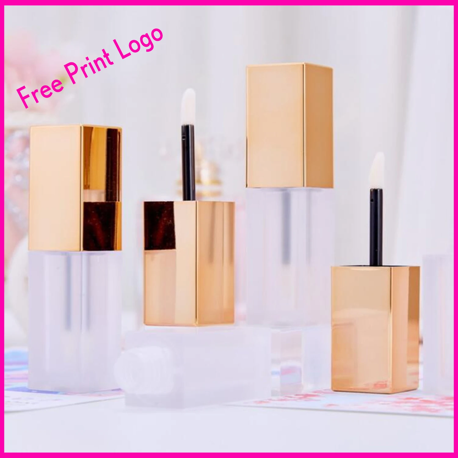 wholesale empty refillable custom labels 3ml 5ml 10ml plastic mini lip gloss tube containers packaging