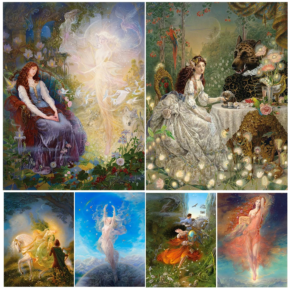 

Goddess Holding Pandora Box Wall Art,Goddess Of The Universe Canvas Painting Beauty And The Beast Art Poster Print Decoration
