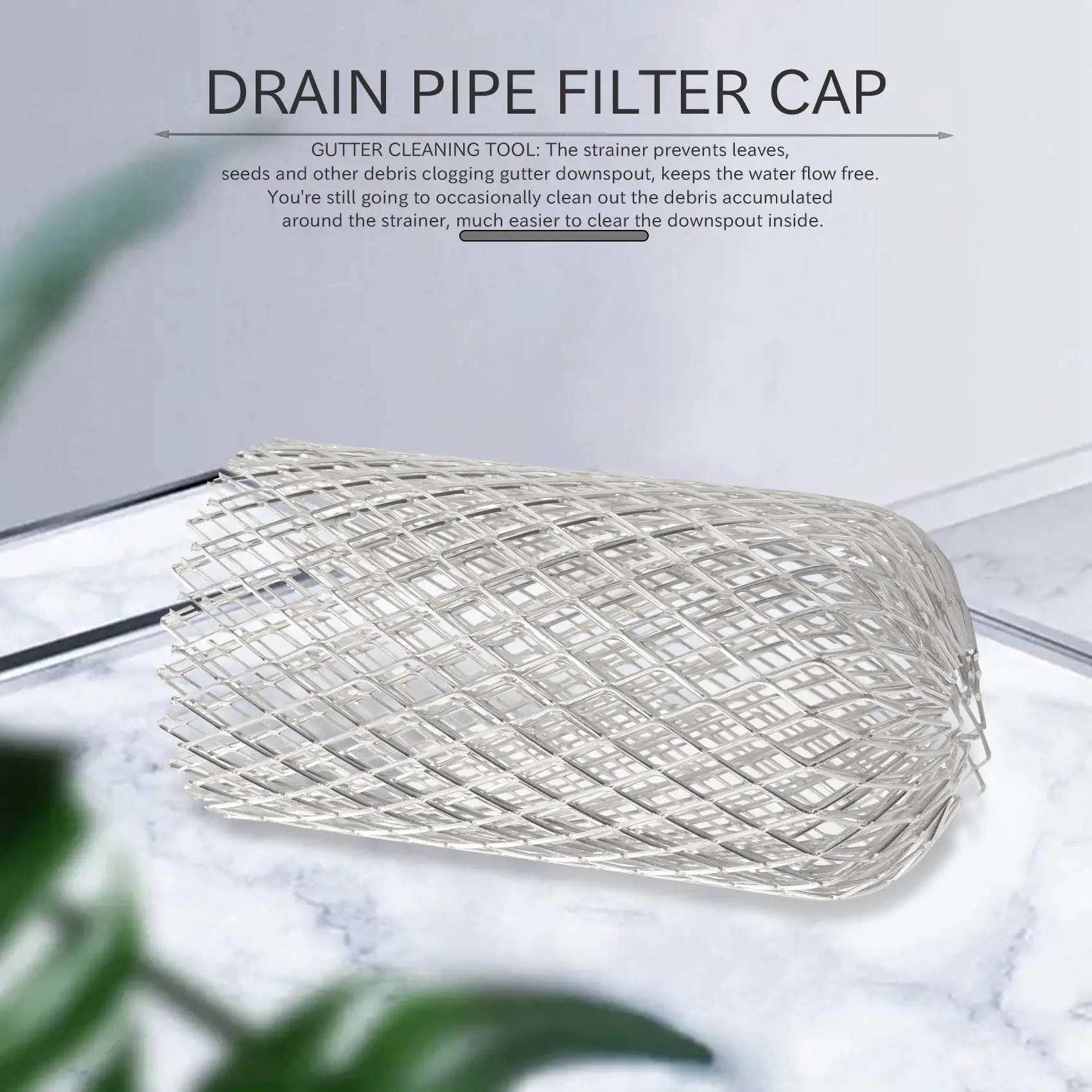 

A76K 3Pcs Roof Gutter Guard Filters 3 Inch Expand Aluminum Filter Strainer Anti - Blocking Leaf Drains Debris Drain Net Cover