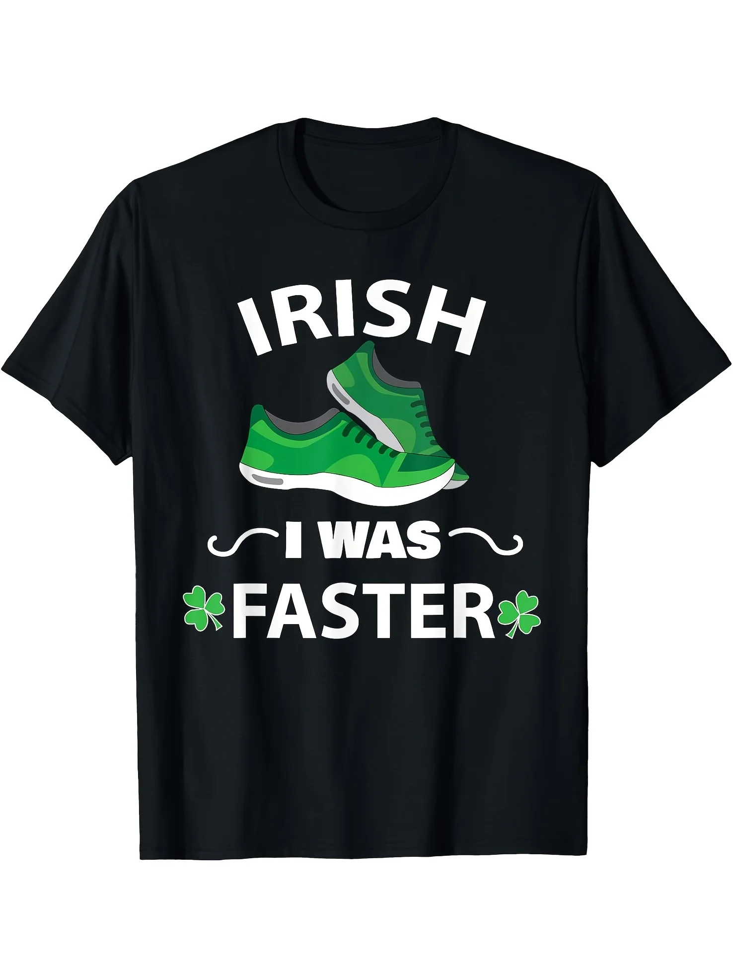 

"I Was Faster" Funny T-Shirt - Black Cotton, Men's Casual Humorous Graphic Tee