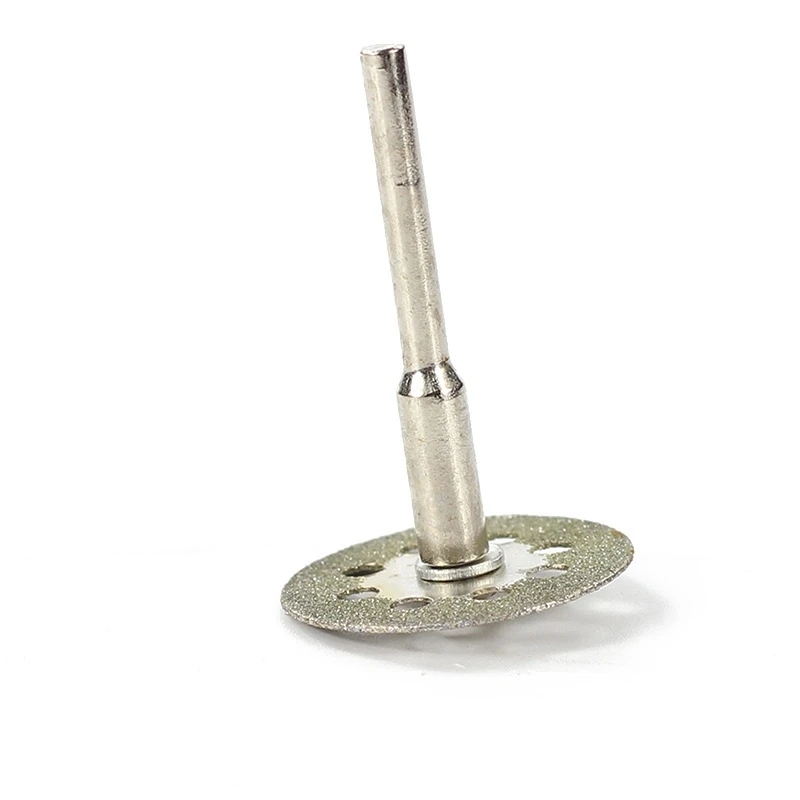 10ชิ้น22มมมินิเครื่องมือคมตัดโรตารี่เครื่องมือตัดโรตารี่ดิสก์อุปกรณ์หน้ากาก DIY สำหรับ Dremel พร้อมก้าน2ชิ้น