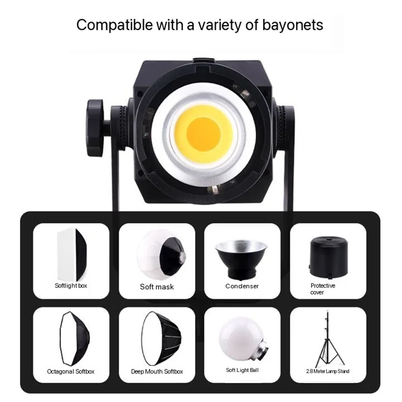 LATZZ 500W Photography Fill Light 2800k-6800k Continuous Output COB LED Studio Video Light for Live Streaming and Shooting