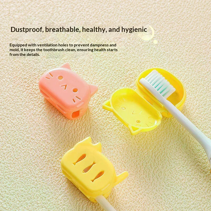 

4 шт., защитные чехлы для головки зубной щетки в форме кошки, защитный чехол для зубной щетки, защитный портативный пластиковый зажим для домашних путешествий