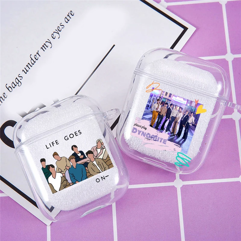 Модный прозрачный чехол для наушников Kpop с корейским динамитом для Apple Airpods 1/2 Pro, мягкий силиконовый защитный чехол для наушников, аксессуары