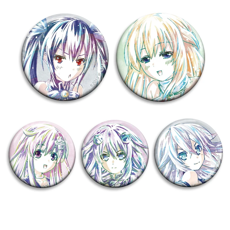 Anime Hyperdimension Neptunia Tinplate Soft Button Pins Cartoon Icon Brooch Clothes Decor Creative Badge Lapel Pin Jewelry Gifts
