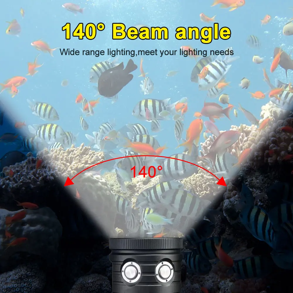 Professional Underwater 27 LED Photography Light Highlight Lamp 18000LM Diving Flashlight 100M Waterproof Video Camera torch