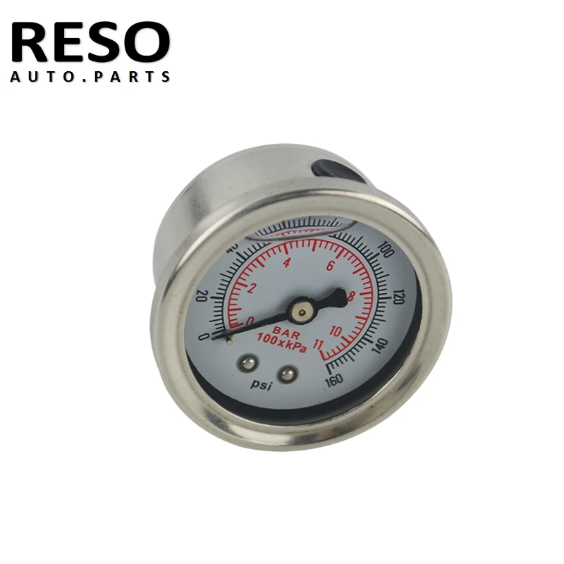 RESO--Car Fuel Pressure Gauge Liquid 0-100 psi 0-160psi 0-11 Kpa Oil Pressure Gauge 1/8