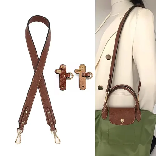 NUEVO Bolso Correa de hombro ajustable para Longchamp Bolso pequeño con asa corta Correa de mensajero modificada Cuero real