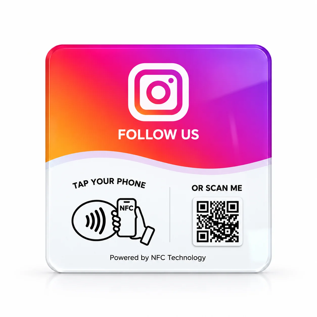 NFC 215 square programmable for Google Review Card NFC Station Table 13.56Mhz QR code editable Standing Card