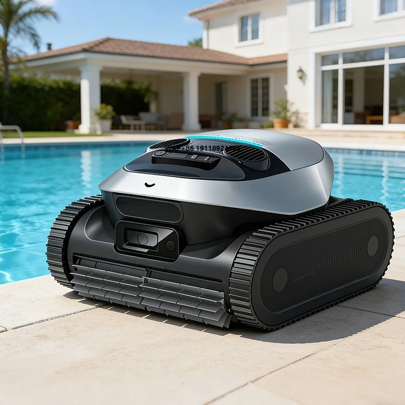 2026 New Arrival Smart Path Planning Pool Robot Cordless Automatic Underwater Suction Cleaner with Wall Climbing Function