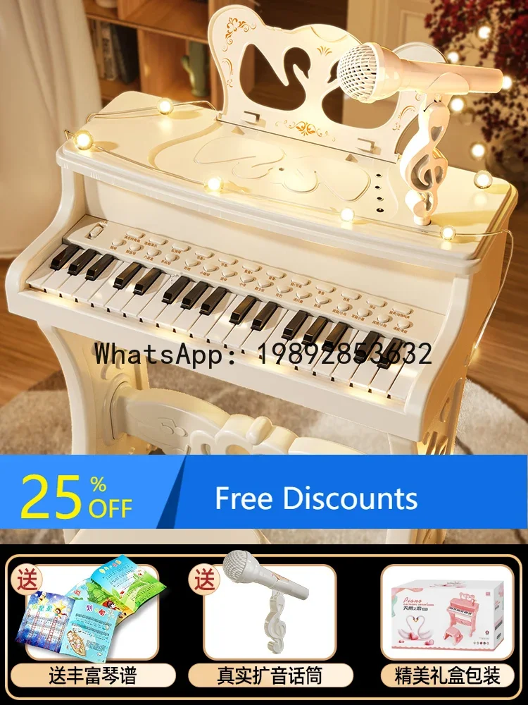 r15Children's Piano Toy Multifunctional Electronic Keyboard with Microphone Beginner Baby Birthday Gift