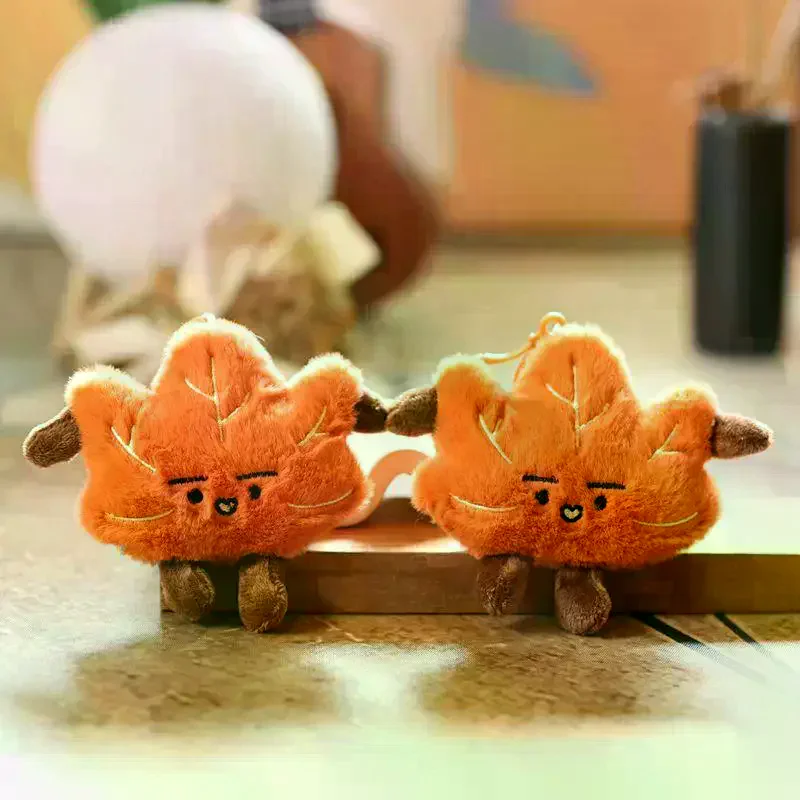 1 قطعة متعة ولطيفة صغيرة مابل ليف أفخم المفاتيح زوجين على ظهره قلادة وهمية ورقة دمية الديكور هدية #3