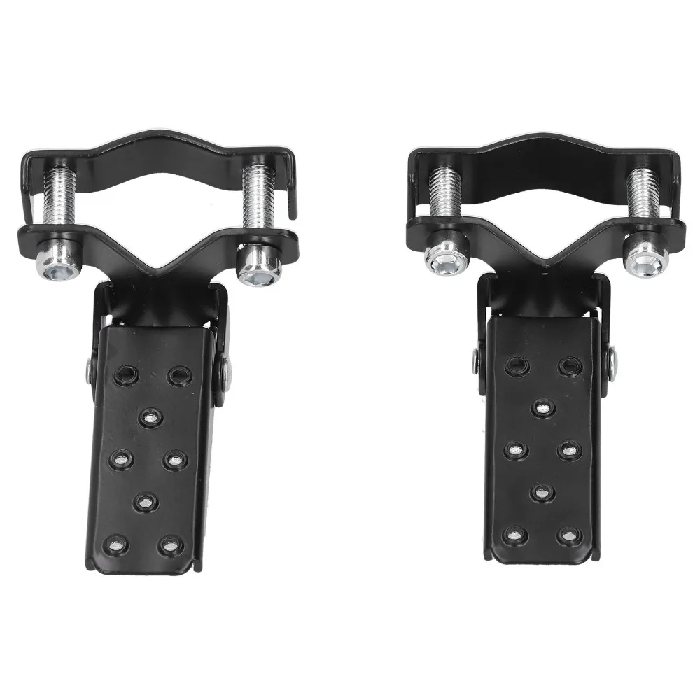 1 Pair Durable Black Motorcycle Foot Pegs 8mm Diameter Clamp-On Mount Rearsets Pedal Crash Bar Footrest For ATV