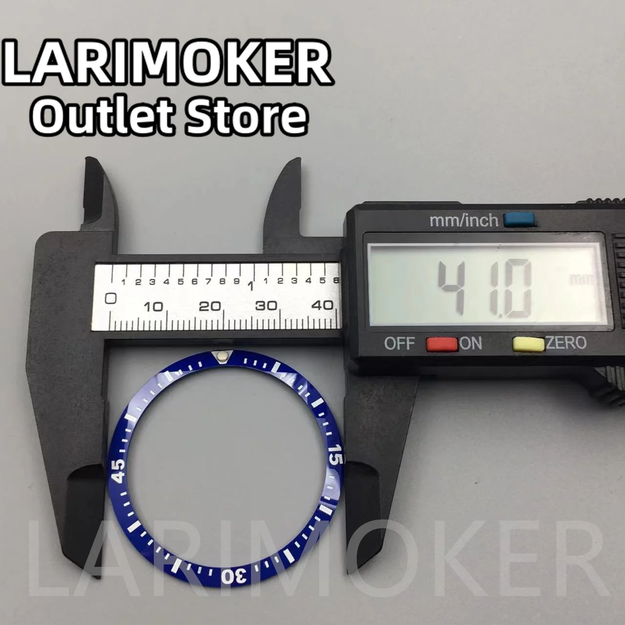 ساعة يد سيراميك LARIMOKER ، القطر الخارجي للرجال 41 بالداخل ، أزرق ، أسود ، إطار