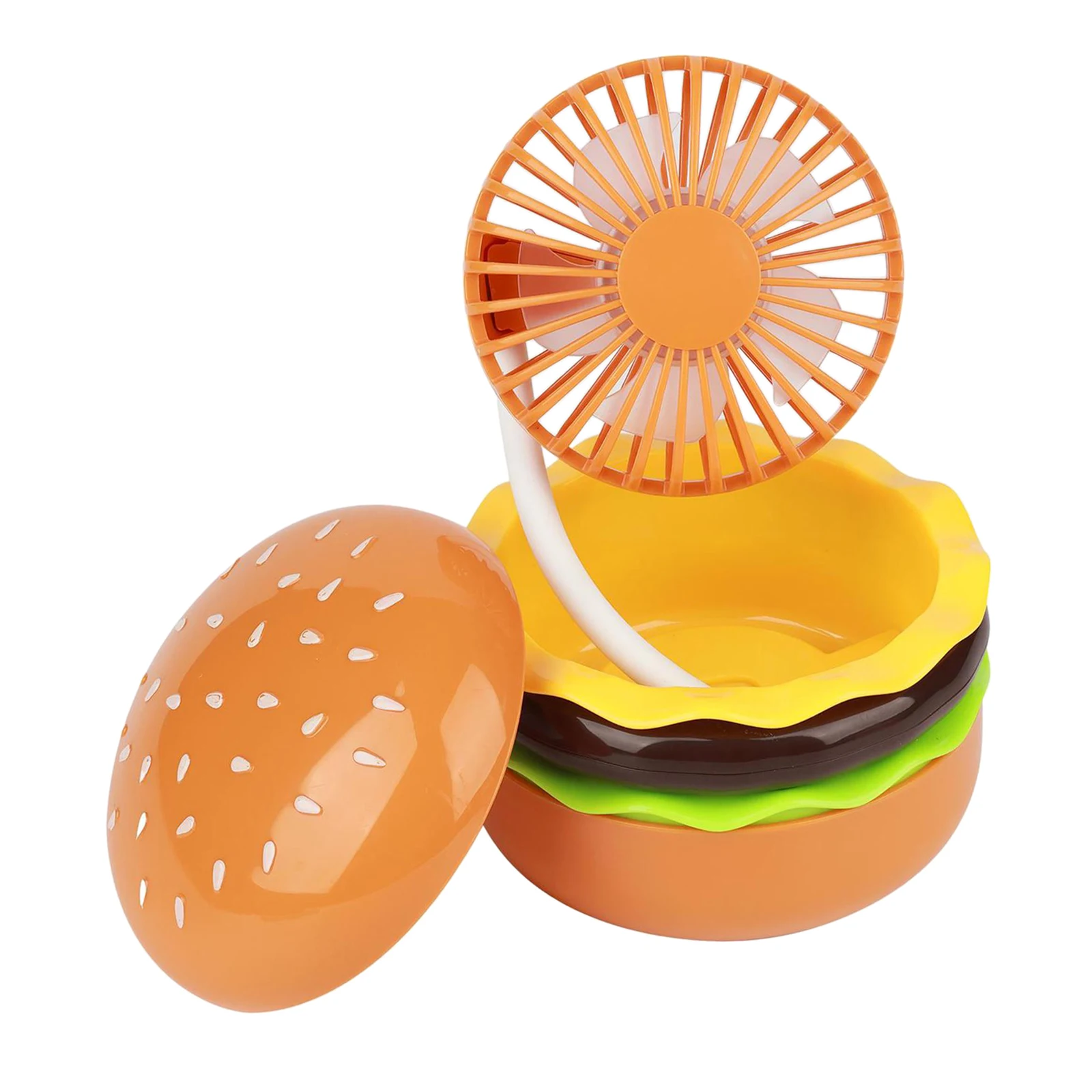 Burger Mini Fan Kids Outdoor Hand Fan Toy Stylish Eyelash Fan Mini Table Fan Handheld Fan for Dorm Home Travel Kids