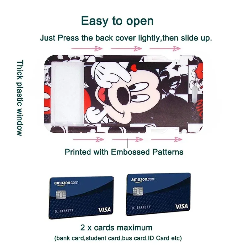 Disney Minnie Mouse  Bus Case accessories holder keychain lanyard Cartoon Series Embossed Subway Student Card Holder view 6