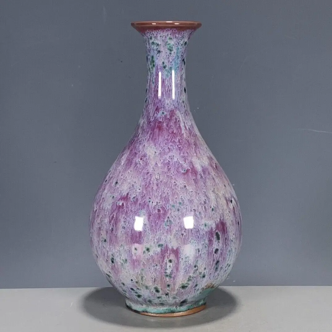 China Porcelain Song Jun Kiln Red Glaze Kiln Transformation Yuhuchun Vase 7.08"
