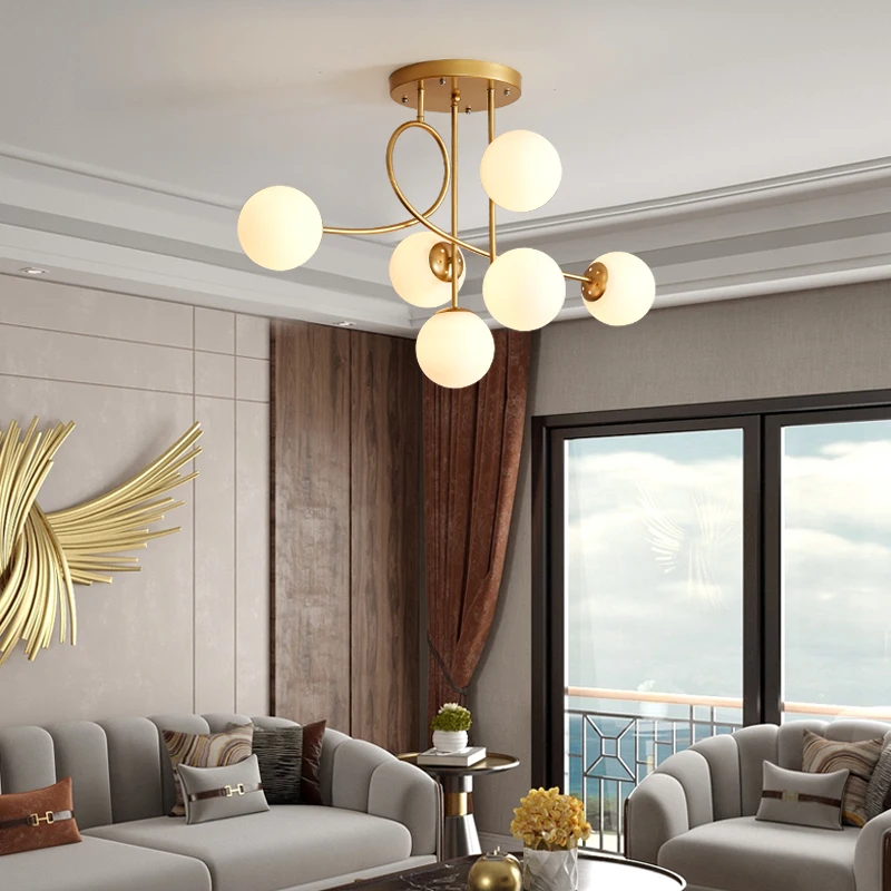 Moderner Luxus-Kronleuchter im Magic-Bean-Design aus Glas, Nordischer LED-Kronleuchter in Gold/Schwarz für Restaurant, Wohnzimmer, Schlafzimmer und Heimdekoration