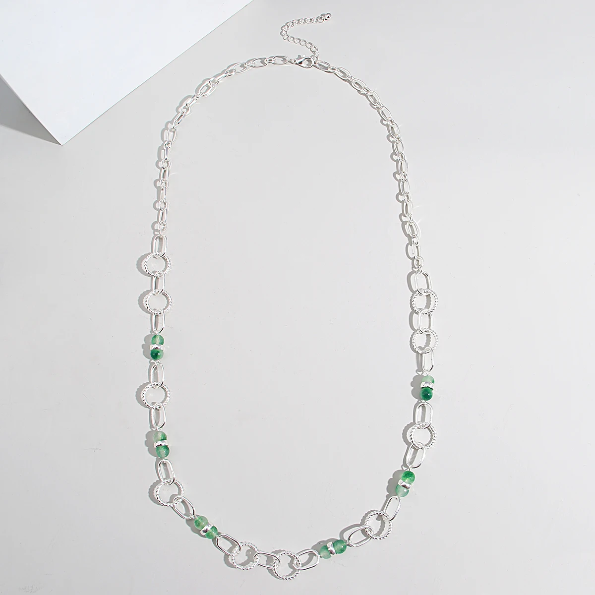 

Amorcome Vintage Natural Stone Glass Beads Choker Necklace for Women Elegant Adjustable Long Sweater Chain Pendant Necklace Gift