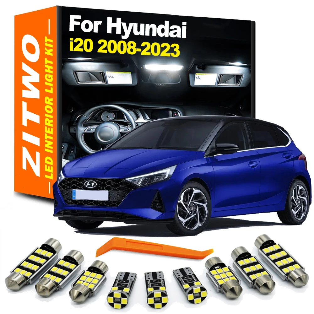 ZITWO Zestaw żarówek LED do wewnętrznych świateł kopułkowych do Hyundai i20 MK1 MK2 MK3 N Line 2008 2009 2010- 2018 2019 2020 2021 2022 2023 Części