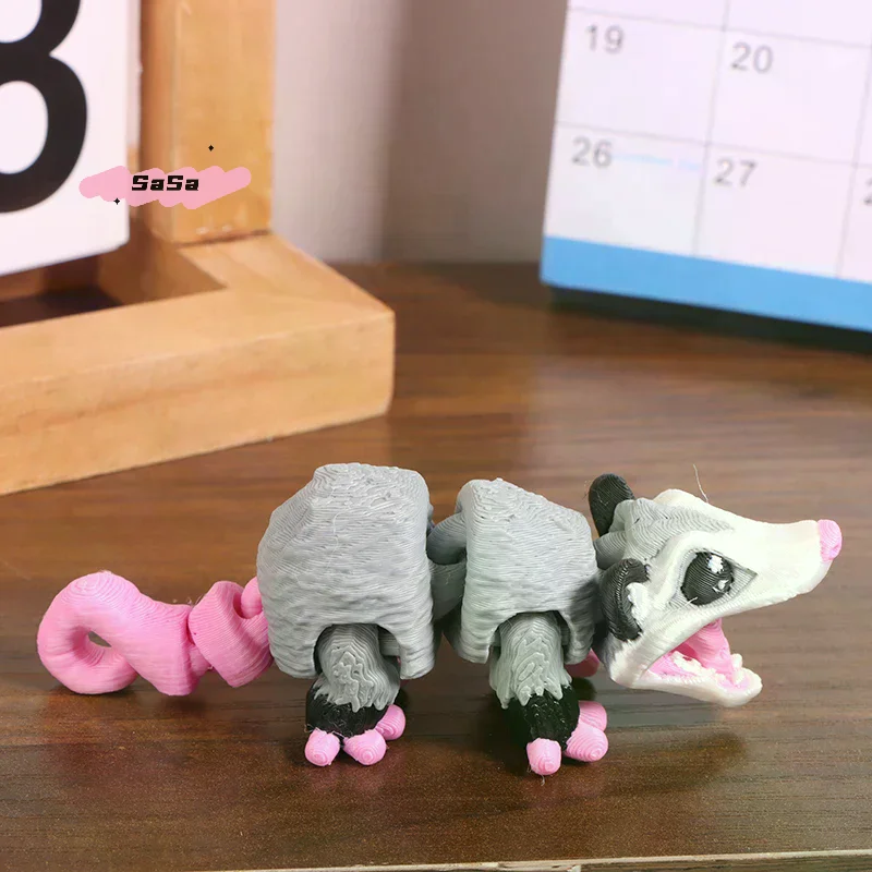 Opossum Articulated 3D Printed Fidget Figurine Sensory Desk Companion For Stress Relief & Focus Gifts view 5