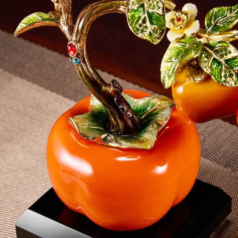 High End Persimmon Ornaments for Wealth Living Room Entrance New Chinese Style Wine Cabinet Decorations Housewarming Gifts