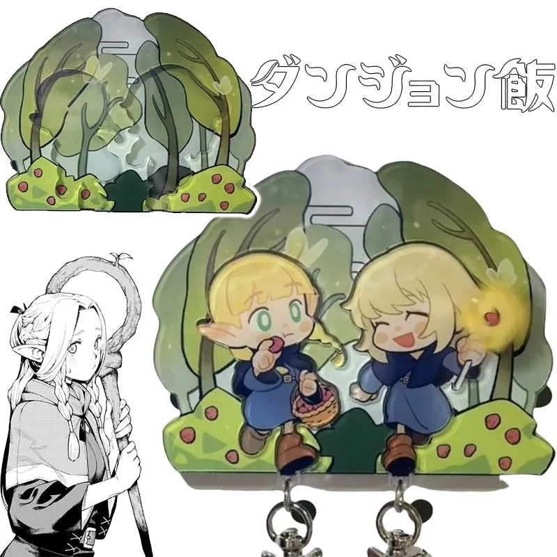 

Delicious in Dungeon Marcille Wall-mounted Key Holder Cute Couple Key Anime Pendant Key Chain Home Decor Refrigerator Stickers