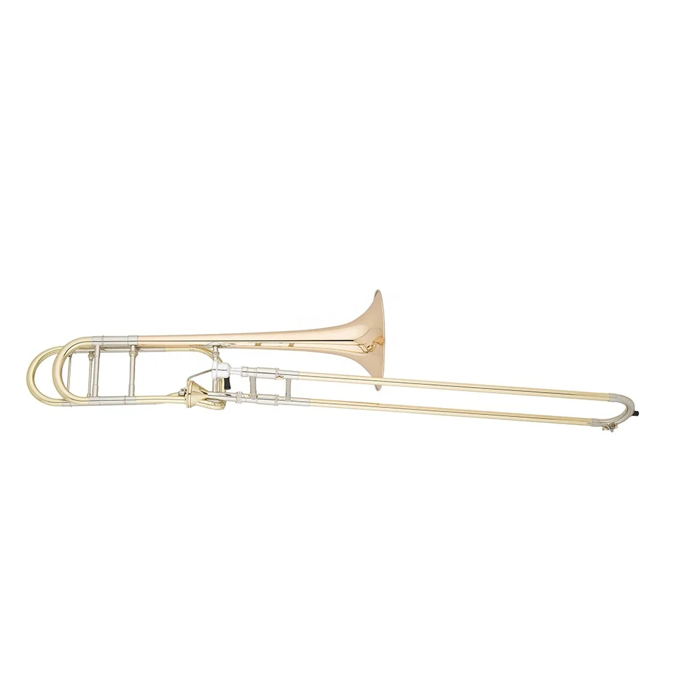 SEASOUND OEM Gold Lacquer Trombone Trombon Bb/F Key Brass Musical Instrument JYTB508