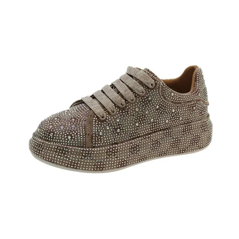 Women Flat Loafers Woman Rhinestone Shoes Female Autumn Sports Shoes Casual Platform Glitter Design Slip On Shoes Dropshipping