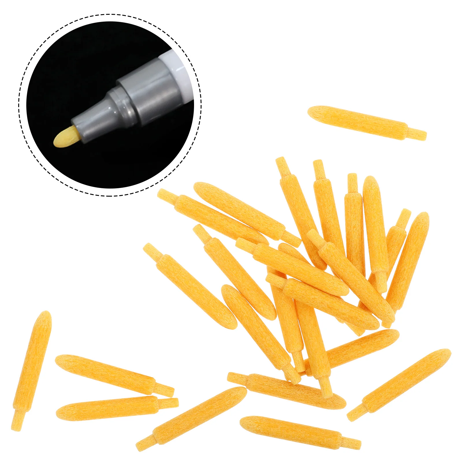 25 Pcs Paint Pen Refill Replacements Points Fountain Pens Universal Nibs Writing Polyester Chemical Fiber Lengthen Tips