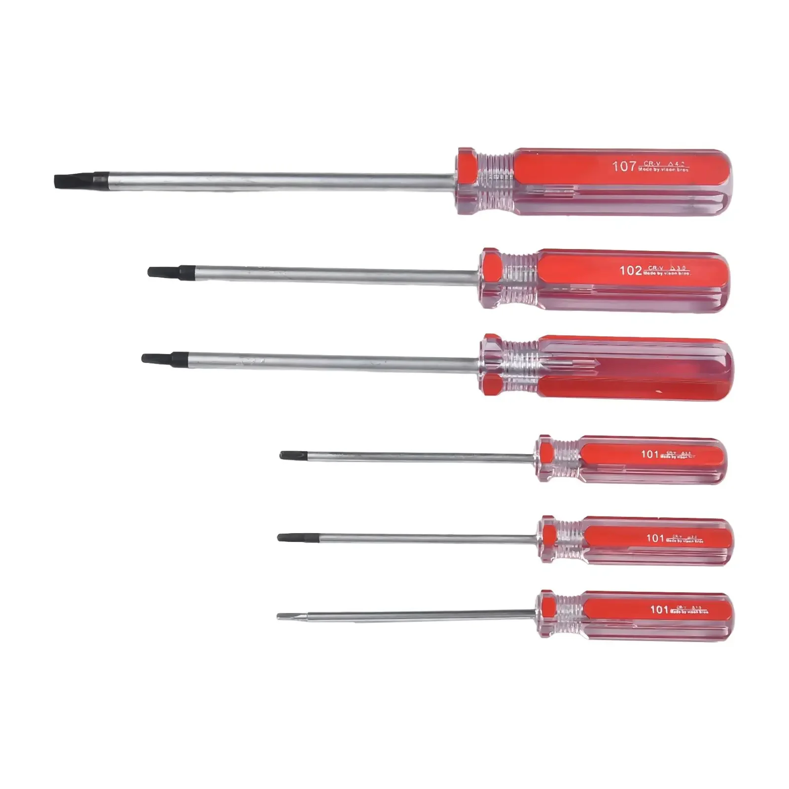 Essential Triangle Screwdriver Set, 6pcs Chrome Vanadium Steel Tools, TA1 8/2 0/2 3/2 7/3 0/4 2mm, Reliable and Efficient