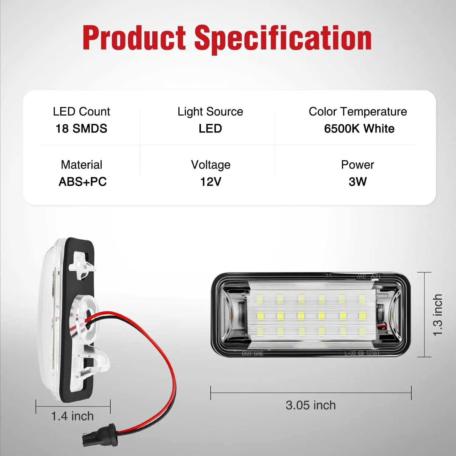 Nilight License Plate Lights Compatible with 2012 2013 2014 2015 2016 2017 2018 2019 2020 TOYOTA 86 with Black Housing 6000K White 2PCS Pack, 6000K White LED Plate Light Upgrade for Toyota 86 Street Style Night Driving