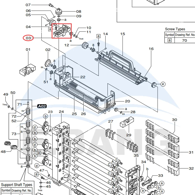 356F10146 Groove Frame Bracket for 350/370 Color Expander Machine Replacement Part Component
