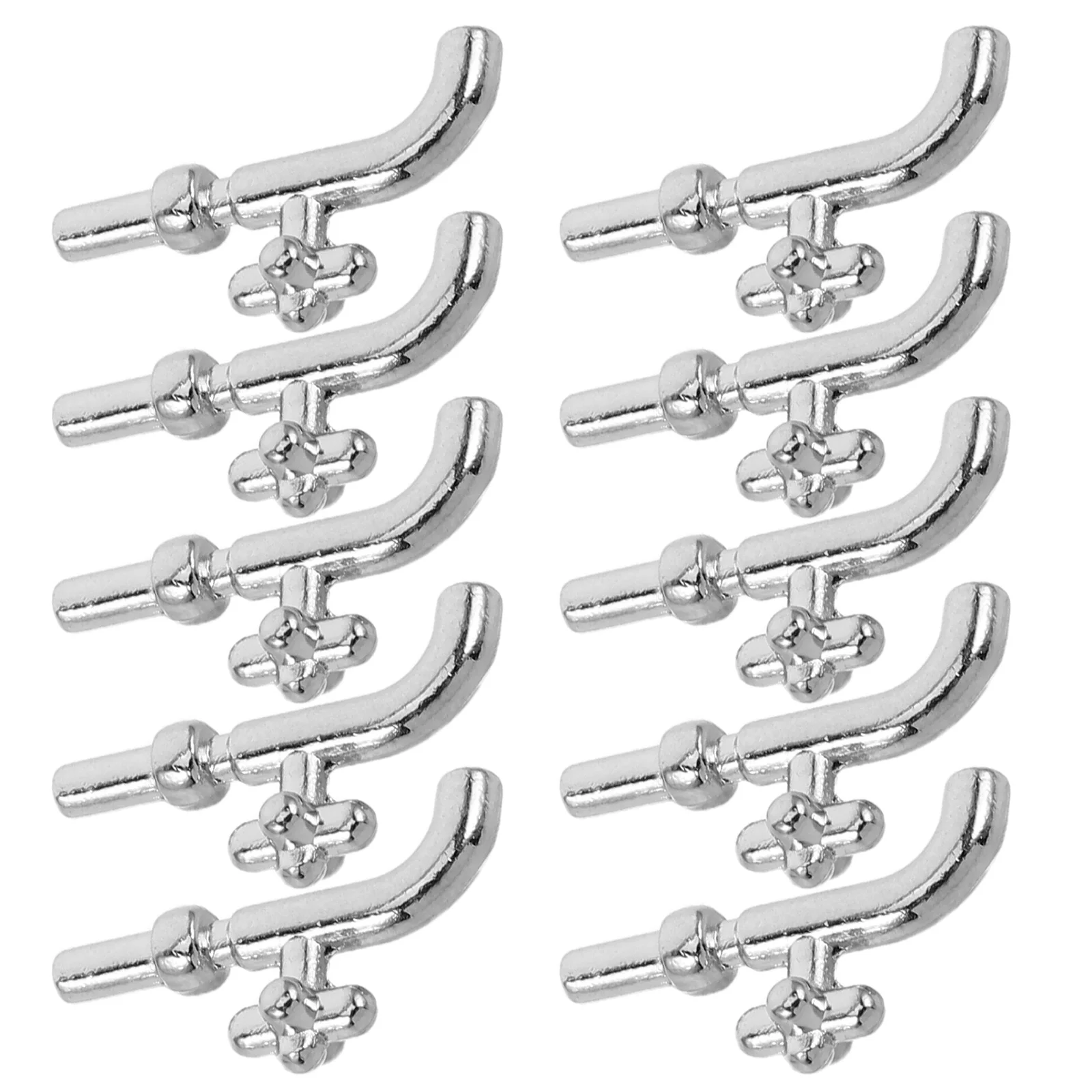 

10 Pcs House Faucet Bathroom Ornament Kitchen Sink Accessories Dollhouse Hardware Alloy Fake