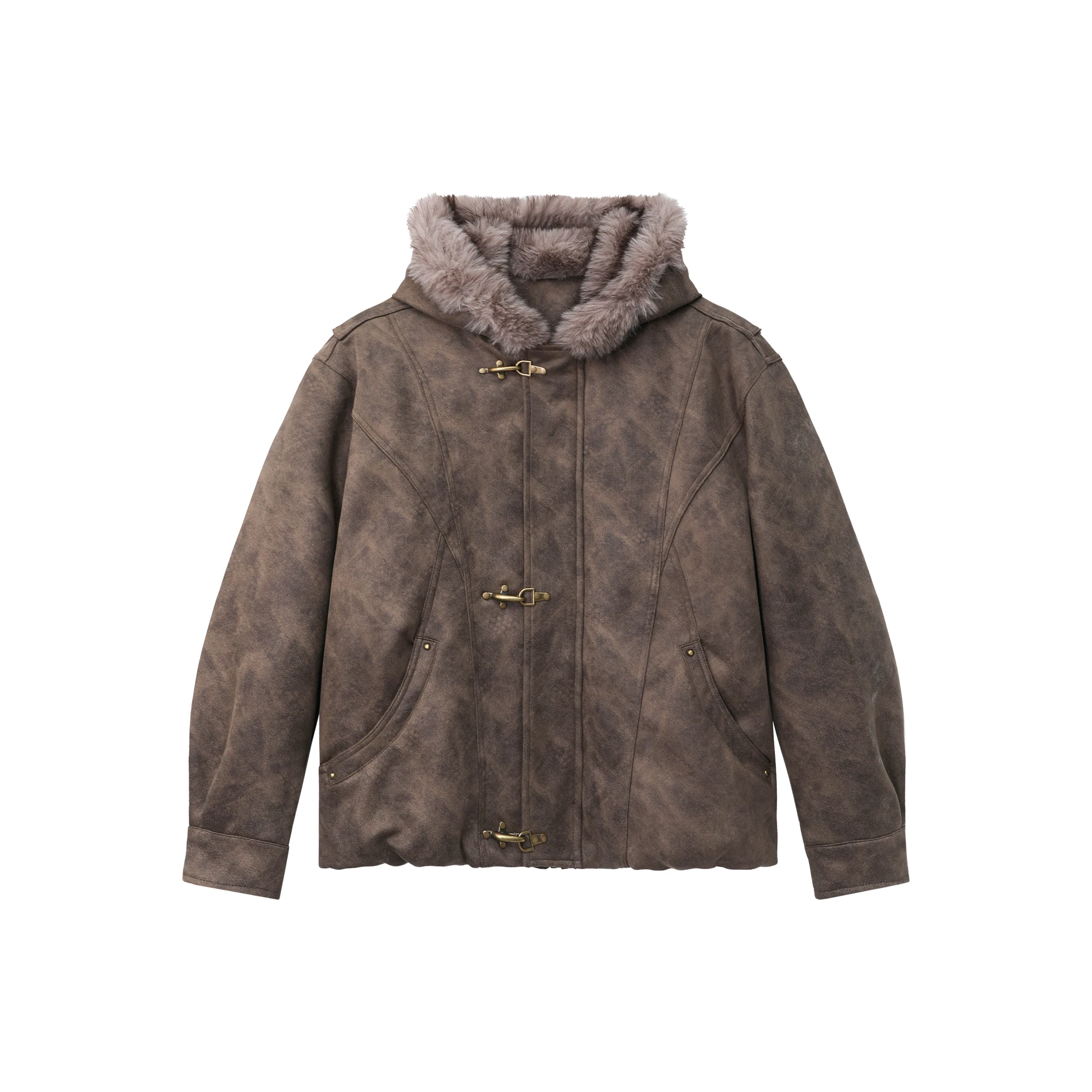 2025 зимние новые модные парки с капюшоном из искусственного меха и металлическими пуговицами, мужские парки на молнии с длинными рукавами, красивые теплые пальто