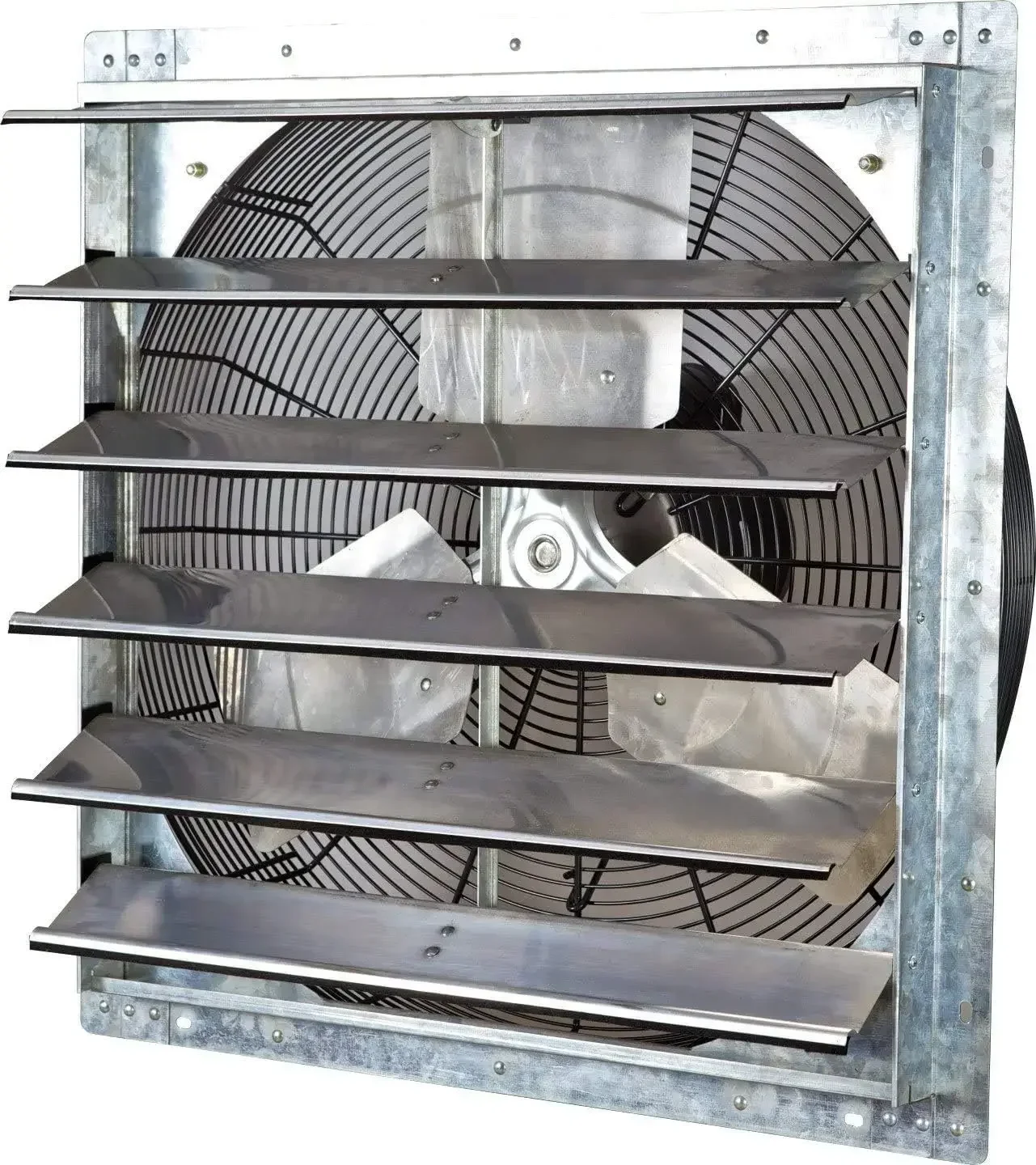 Ventilatore di scarico da parete da 24 pollici con otturatore automatico a velocità variabile per cavo di alimentazione di ventilazione del garage dell'ufficio domestico non incluso