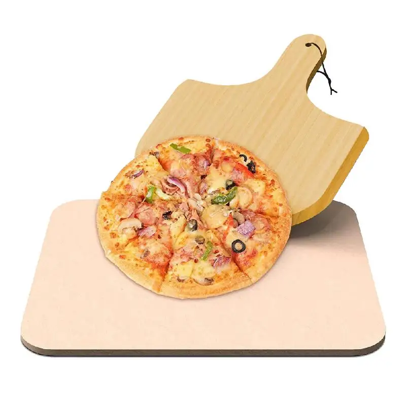 

Baking Stone For Bread Square Cooking Stone Pizza Stone With Paddle Heat Resistant Cordierite Baking Stons For Oven Baking Pizza