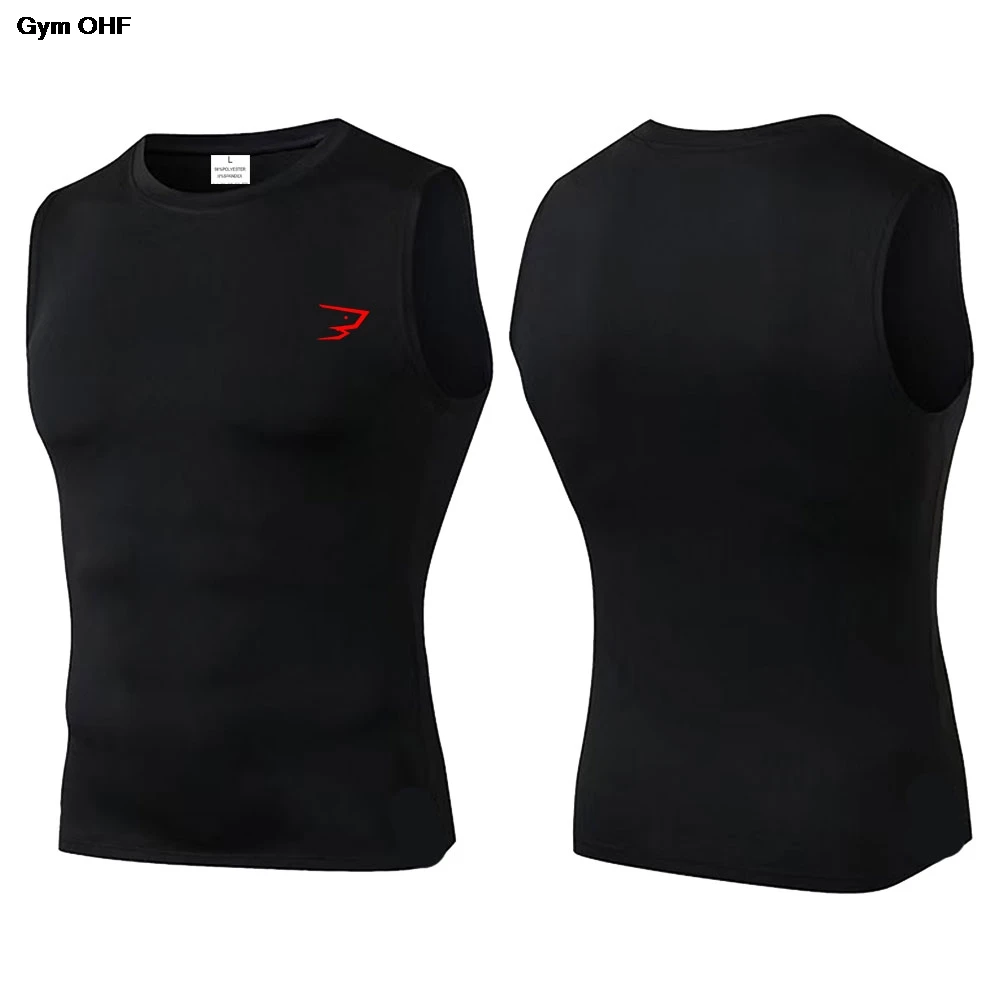 New Compression Tank Top Men Running Gym Shirt Sleeveless Quick Dry Sportswear Male Fitness Bodybuilding Vest Workout Muscle Top view 5