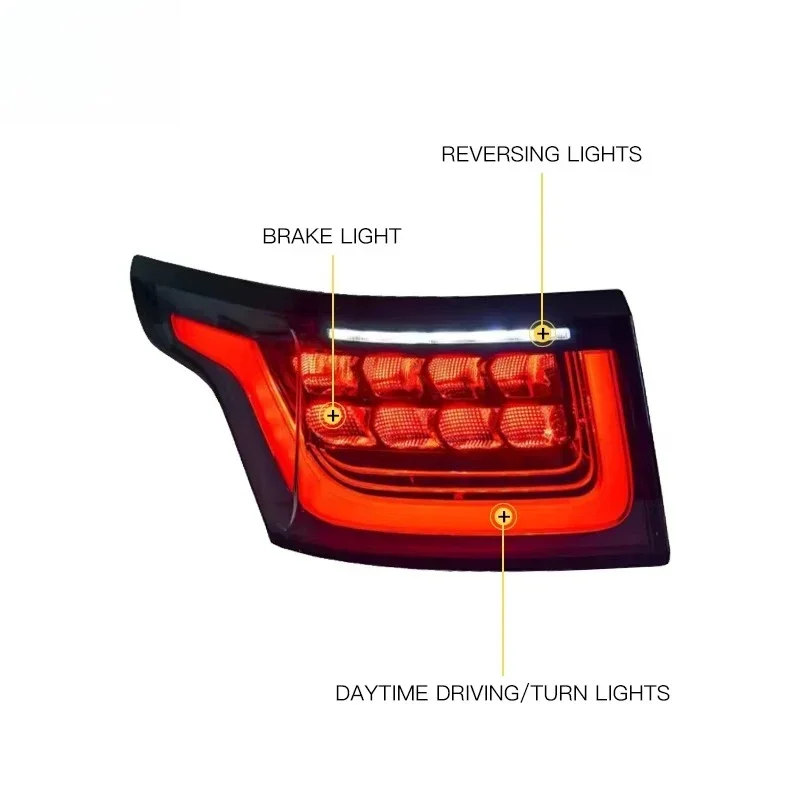 لاندرينج روفر سبورت L494 2014 2017 أضواء خلفية ترقية LED التوصيل والتشغيل الضوء الخلفي بدوره إشارة المصابيح الخلفية #3
