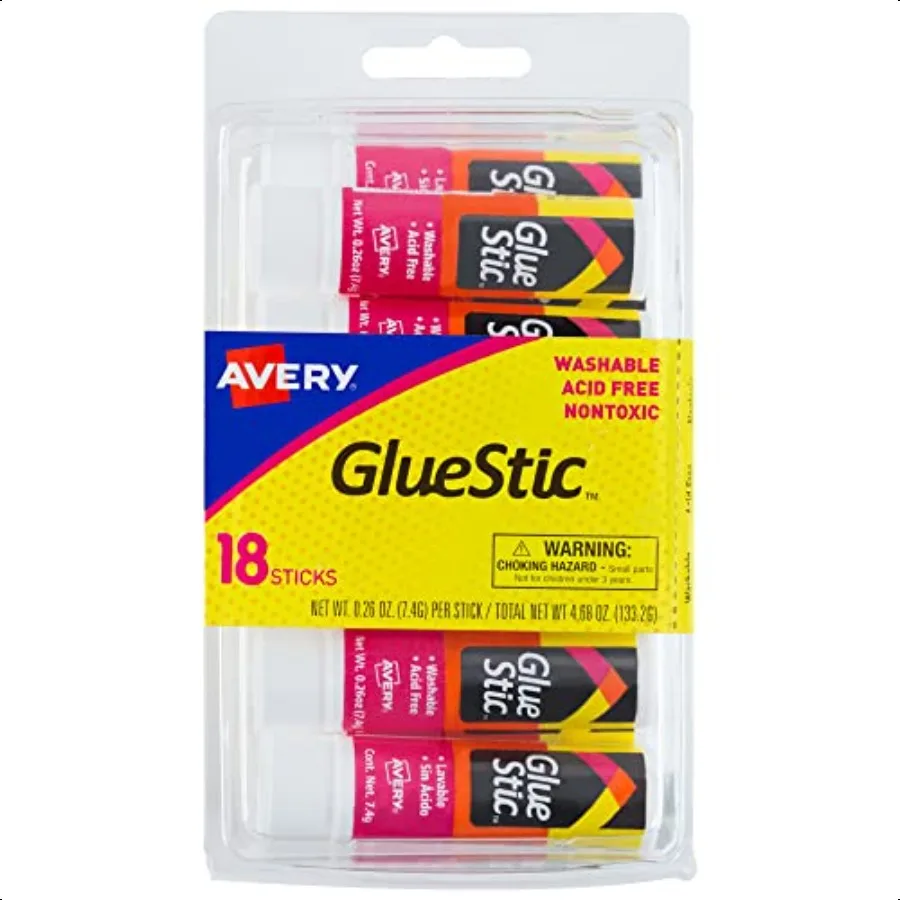 

Glue Stick White for Arts and Crafts Washable Nontoxic 0.26 oz. Permanent Glue Stic 18pk 98001