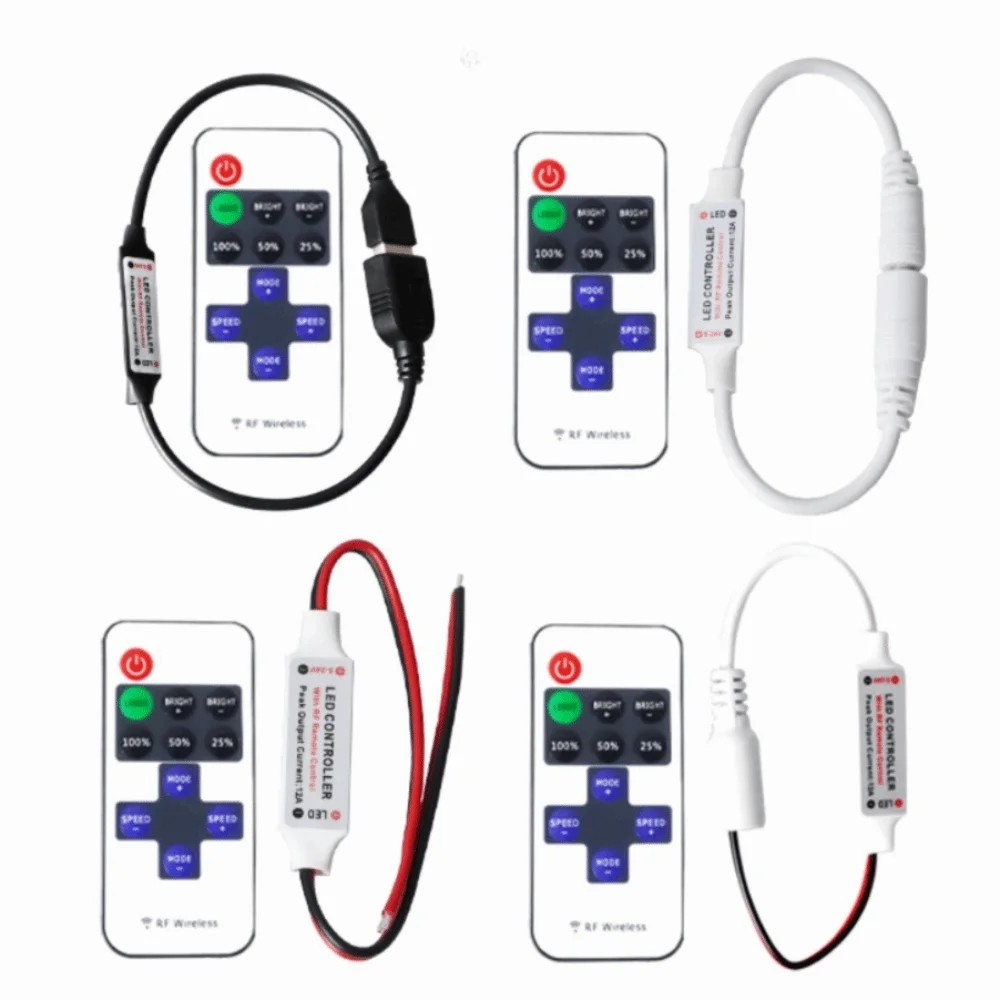 11 Keys Wireless RF Single Color LED Controller PWM Dimming Function DC 5-24V Wide Voltage LED Strip Dimmer