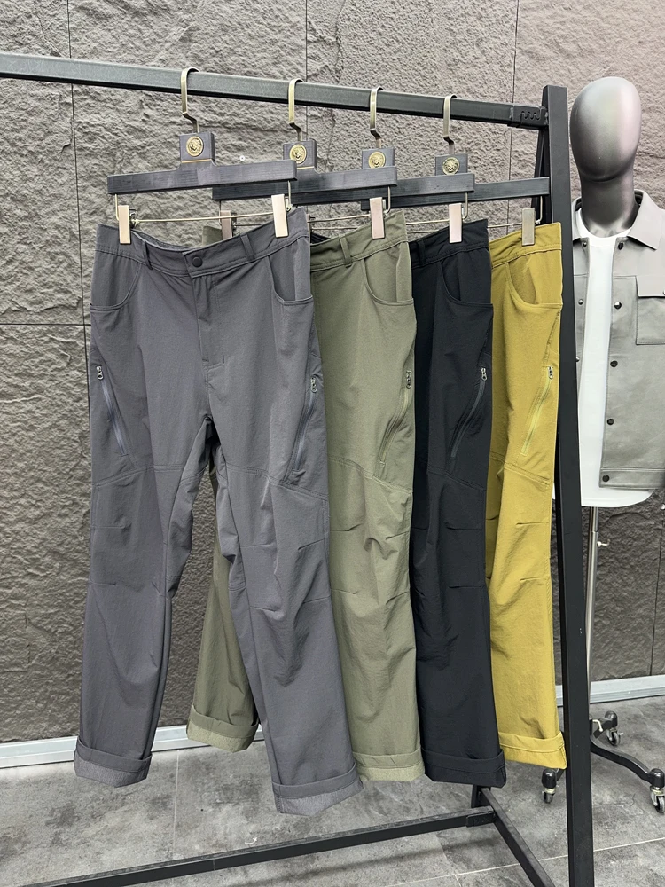 

Men's Outdoor Casual Pants Straight Leg Zipper Glued Pants Spring Faion Urban Sle Pure Color Workwear Trousers