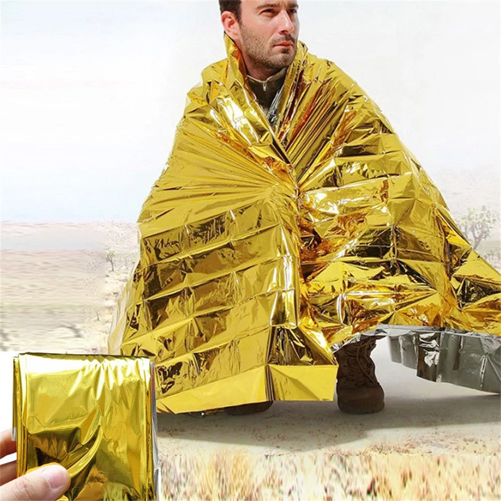 

First Aid Blanket Outdoor Thermal Emergency Insulation Blanket Sun Protection For Outdoor Survival Camping Travel Rescue Blanket